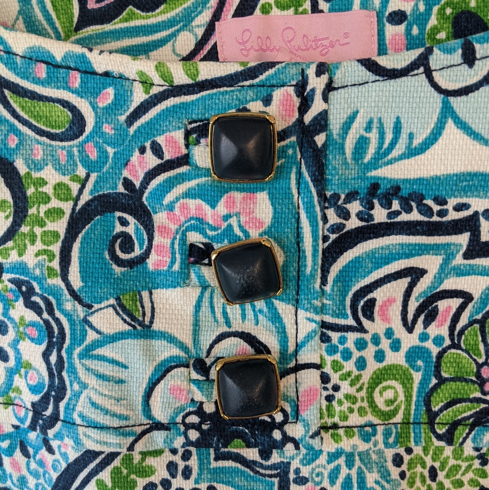 Lilly Pulitzer Dress Sz. 10--Peacock/Flower Print